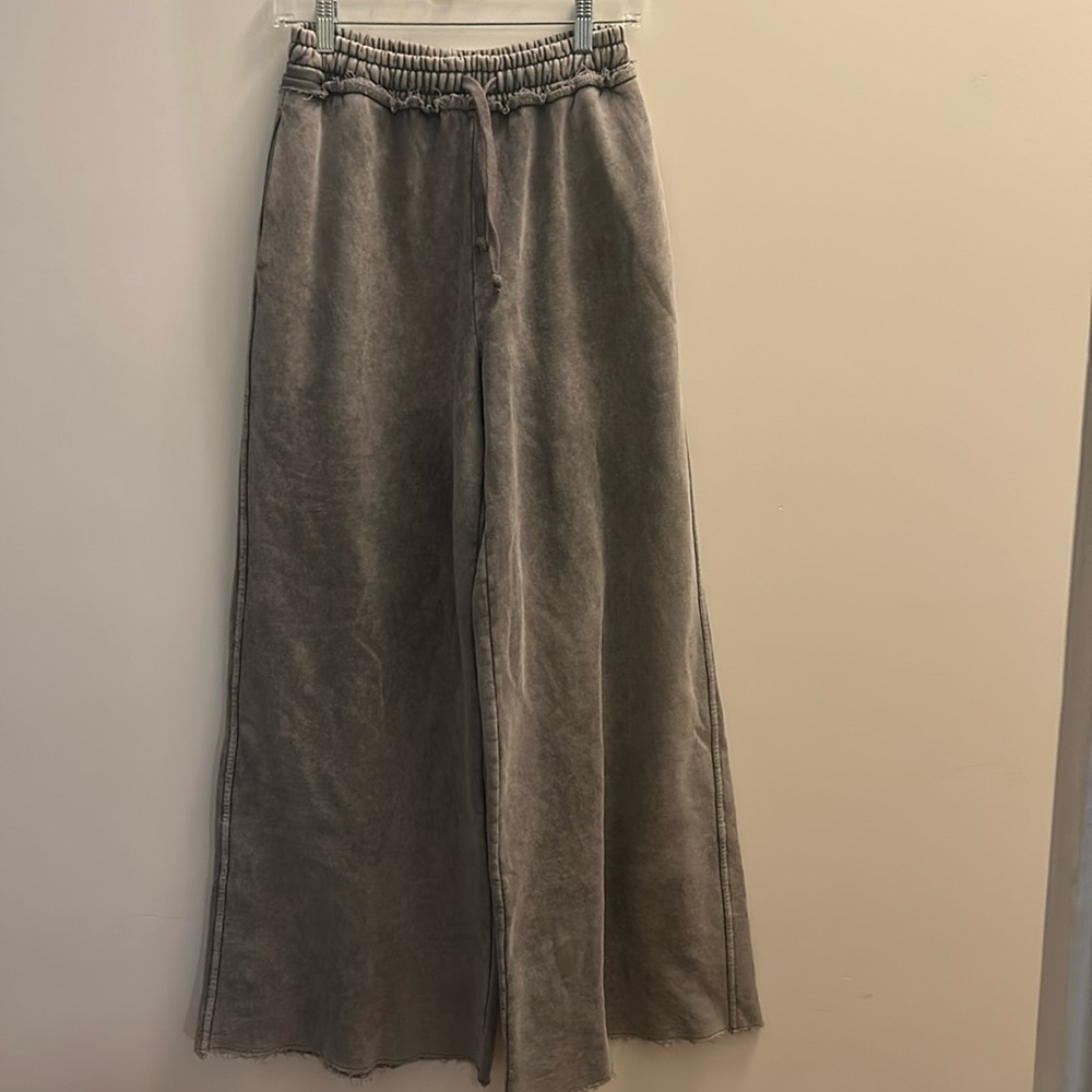 Zara size small grey acid wash wide leg sweatpants